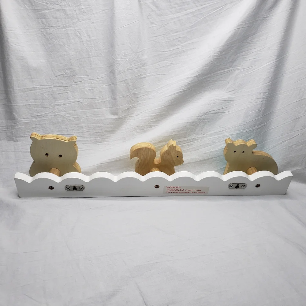 Forest Friends Children's Wooden Wall Hooks